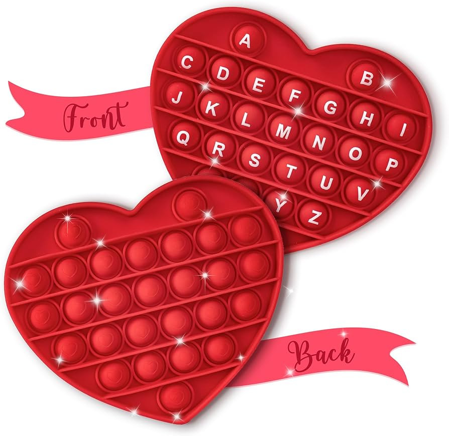 Valentines Fidget Toy for Kids Toddler,1Pcs Red Heart Shaped Bubble Sensory Toys with Alphabets L... | Amazon (US)
