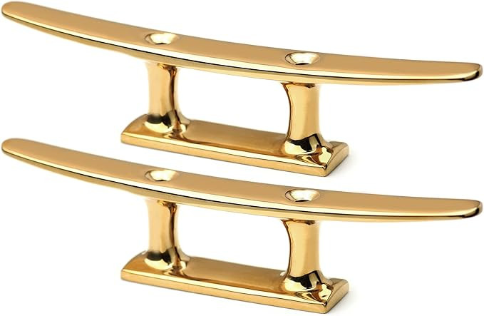 YUSOVE Brass Boat Cleats 6 inch Brass Color Boat Cleat 316 Stainless Steel Boat Open Base Cleat f... | Amazon (US)