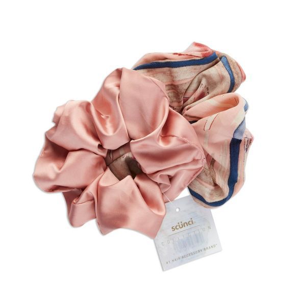 scunci Collection Large Scrunchie - Pink Floral - 2pk | Target