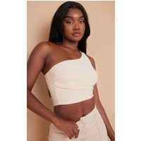 Tall Stone Textured One Shoulder Crop Top | PrettyLittleThing US