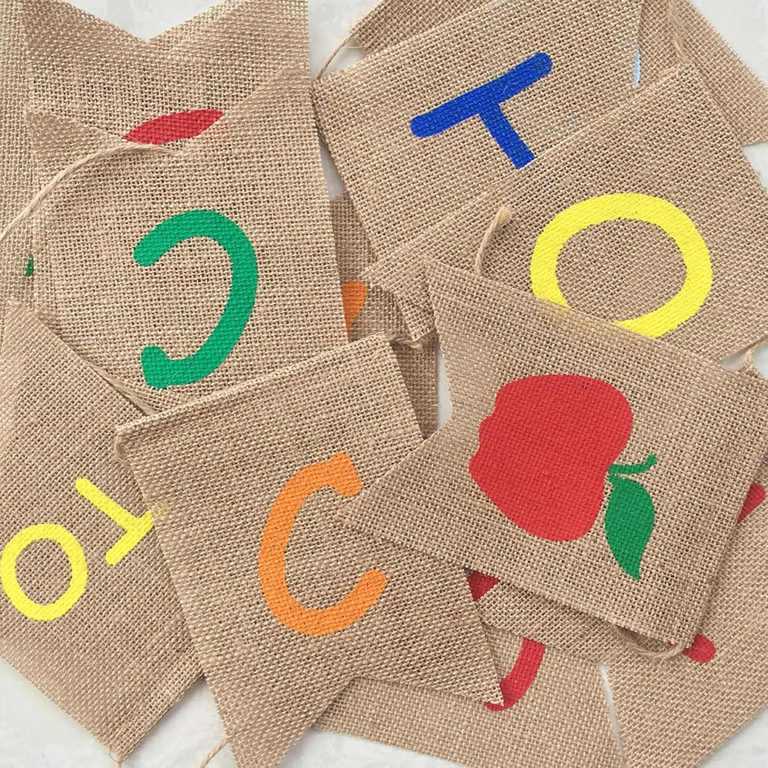 Back to School Banner Burlap Apple Sign First Day of School Decorations Garland Classroom Blackboard Hanging Décor | Etsy (Global)