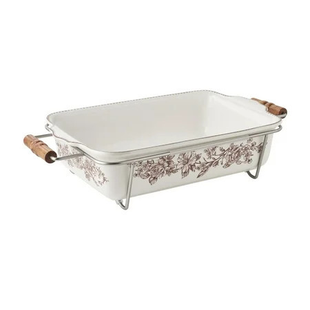 The Pioneer Woman Agatha Stoneware Baker with Stand, Brown | Walmart (US)