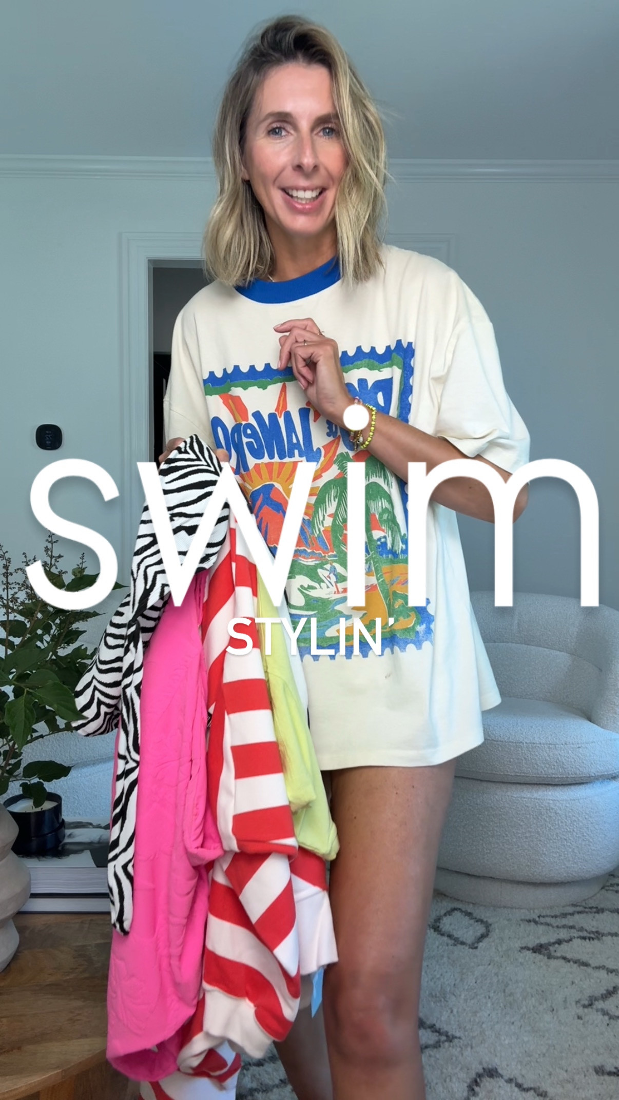 did i just call a cropped tee a cover up? yes, yes i did…and i stand by it! i love the vibe! 

how insane is this red striped sweatshirt (obviously not in the 90+ degree heat in chicago yesterday, but there is a time and a place for this look!) annnnd, if you want something easy to throw on that is comfy and cool, snag this romper!✌️ 

striped sweater - large
white shorts with red piping - medium
yellow tee - medium
pink swimsuit - medium
zebra bikini - medium bottoms. small top
romper - medium

can’t link the tee i’m wearing at the start as it’s sold out. such a bummer. i love. it’s from asos.

summer style. effortless style. beach style. bikini. cover up. swimsuit. one piece. vacation style. surf girl style. beach look.

#LTKFindsUnder50 #LTKSwim #LTKSummerEdit