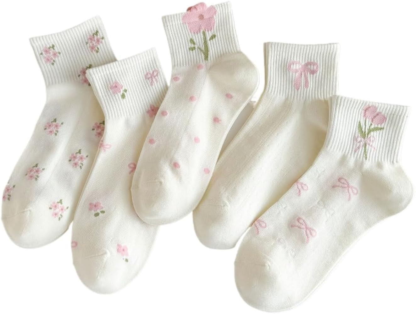 Coquette Bow Socks Summer Cotton Floral Ankle Breathable Cute Athletic Running Low Cut Socks | Amazon (US)