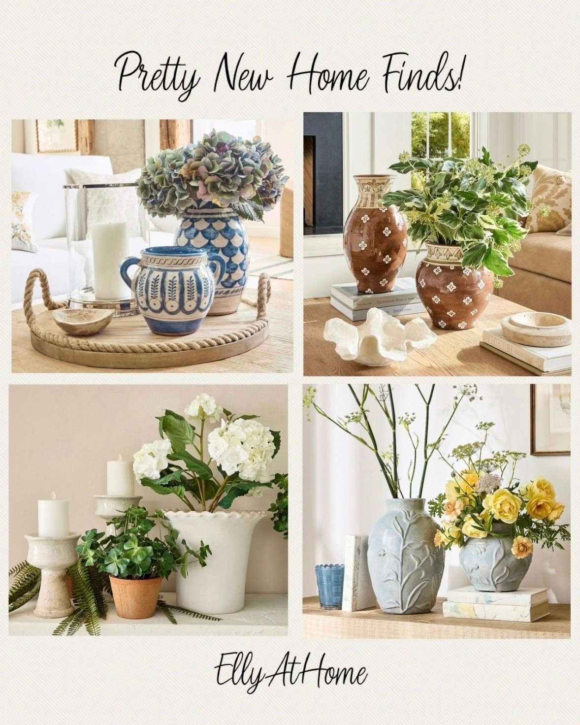 Pretty new spring home refresh styling at Pottery Barn! Some selections on sale! Shop vases, trays, candleholders, stems, florals and more home decor accessories. Some selections ship free! 

#LTKHome #LTKdayinmylife #LTKSaleAlert