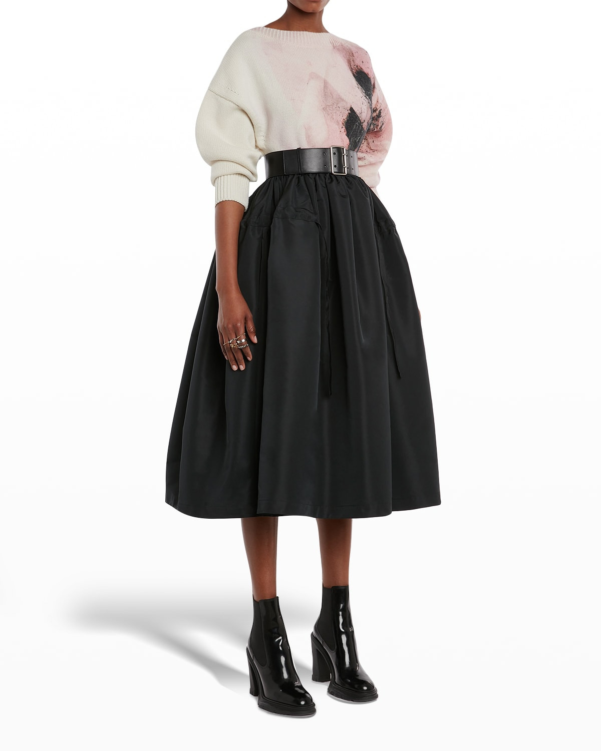 Paper Floral Print Wool-Cashmere Sweater | Neiman Marcus