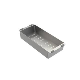 BOCCHI Deep Stainless Steel Colander with Silicone Pads for Workstation Sink, Silver | The Home Depot
