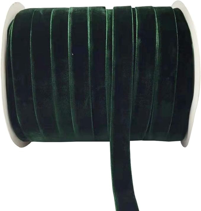 10 Yards Velvet Ribbon Spool (Dark Green, 5/8") | Amazon (US)