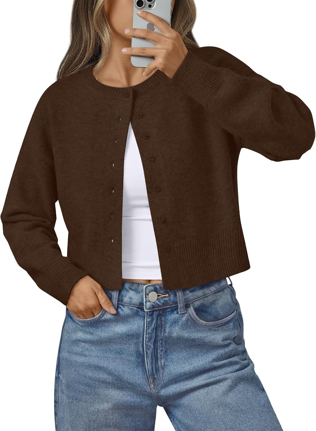 LILLUSORY Womens Lightweight Cardigan Cropped Knit Fall Cute Sweaters 2026 | Amazon (US)