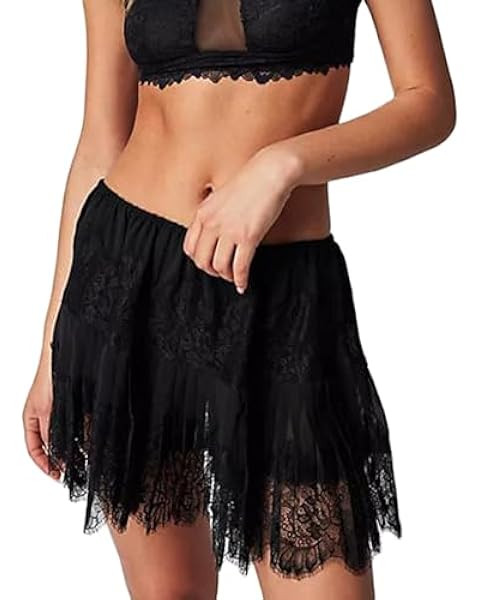 Women Y2k Lace Ruffle Pleated Mini Skirt Low Rise Half Slip Flowy Skirt Fairy Mesh Floral Layered... | Amazon (US)
