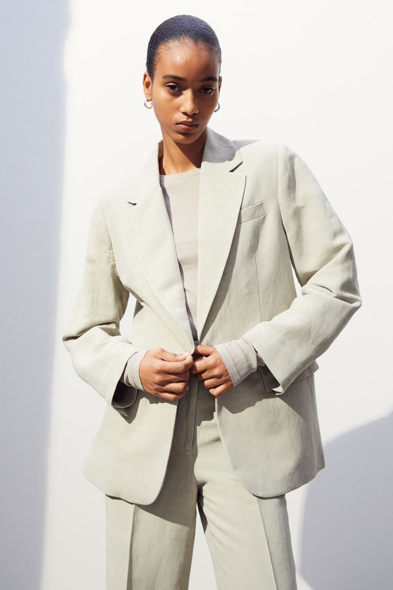 Oversized Silk-blend Jacket | H&M (US + CA)