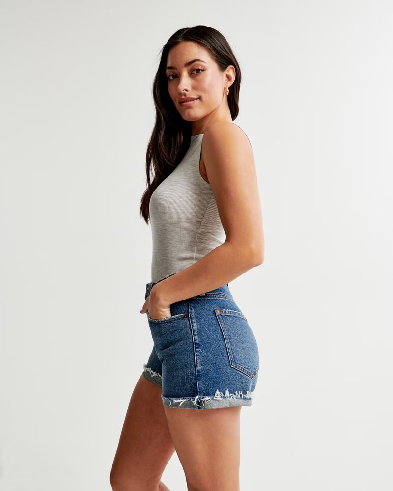 Women's Curve Love High Rise Mom Short | Women's Bottoms | Abercrombie.com | Abercrombie & Fitch (US)