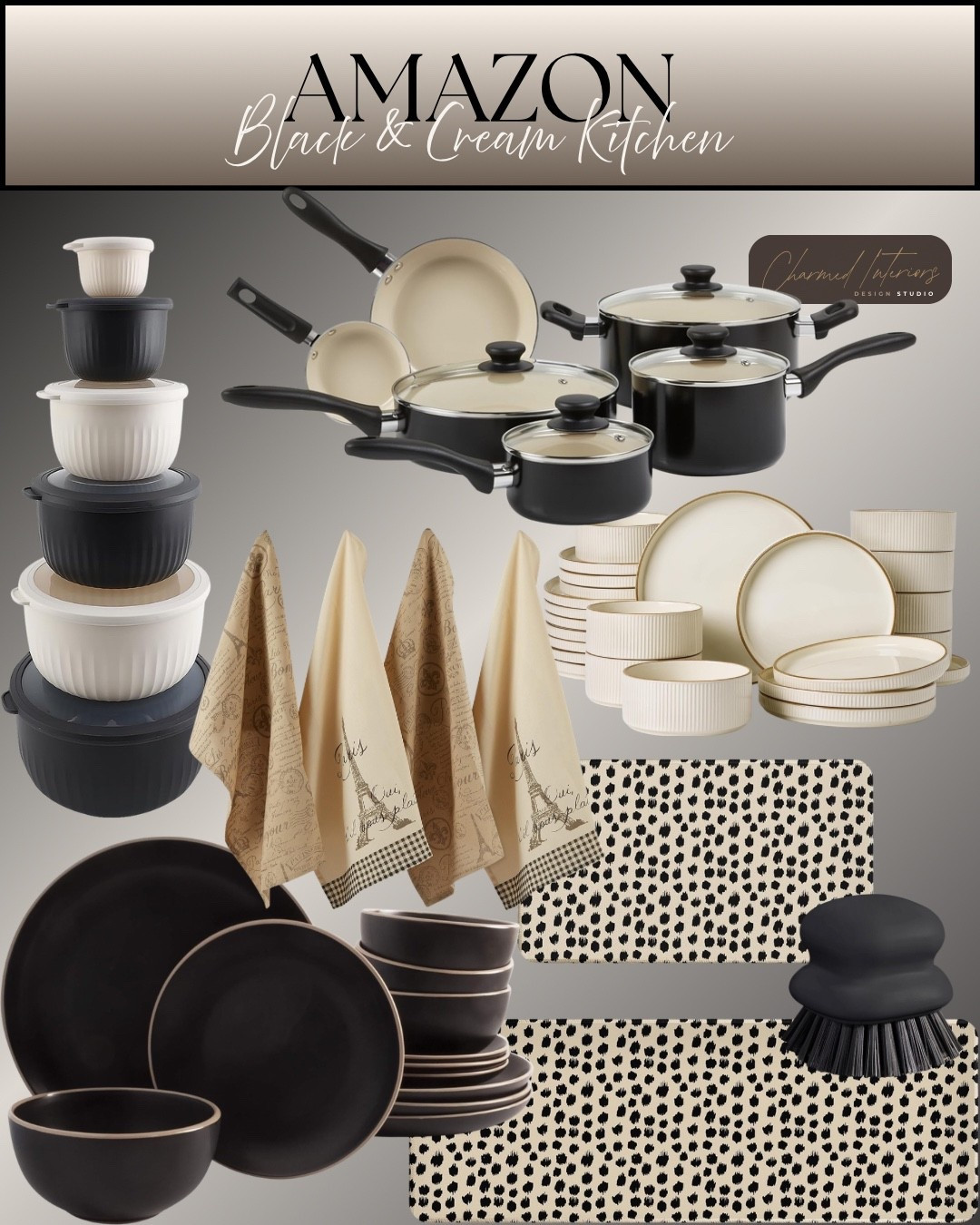 Black & Cream Kitchen 
#homedecor #styledbycharmed #affordablehomedecor

#LTKSaleAlert #LTKHome