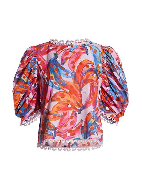 Colored Bananas Puff-Sleeve Top | Saks Fifth Avenue
