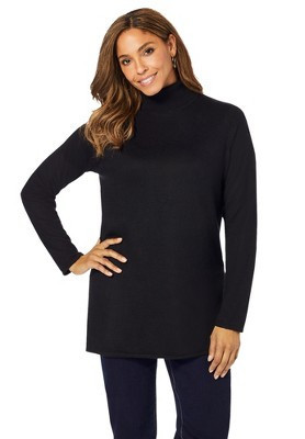 Jessica London Women's Plus Size Cotton Cashmere Turtleneck - 38/40, Black | Target