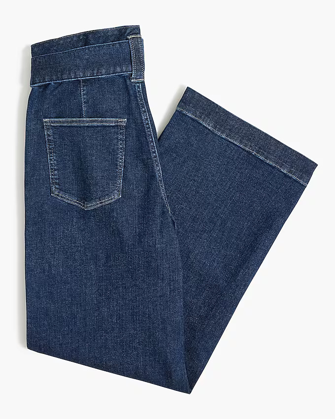 Wide-leg paper-bag denim trouser | J.Crew Factory