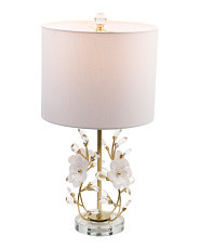 22in 3d Floral Crystal Accented Table Lamp | Marshalls