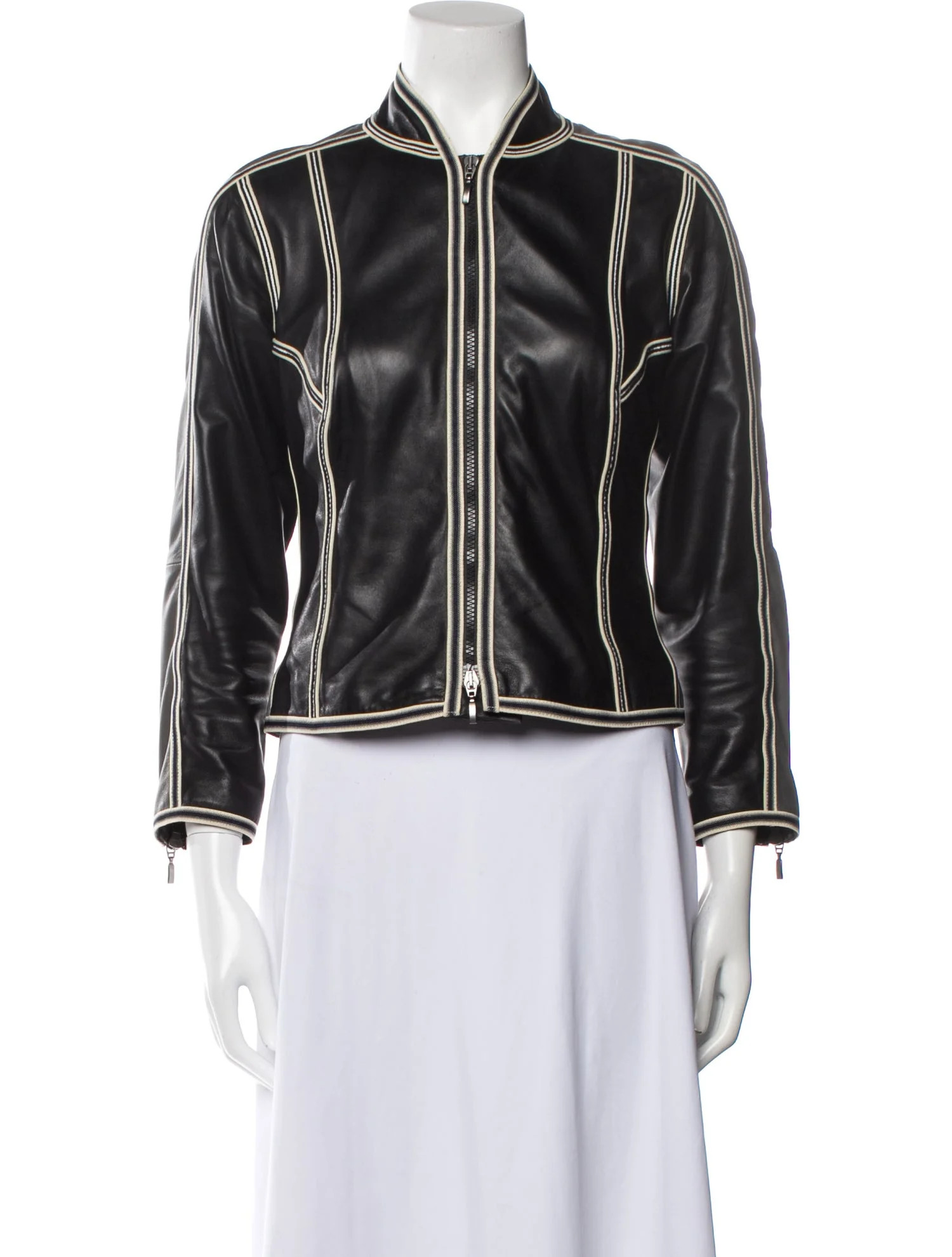 Lambskin Striped Jacket | The RealReal