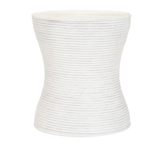 Everly Round Rattan Accent Table (16") | Pottery Barn (US)