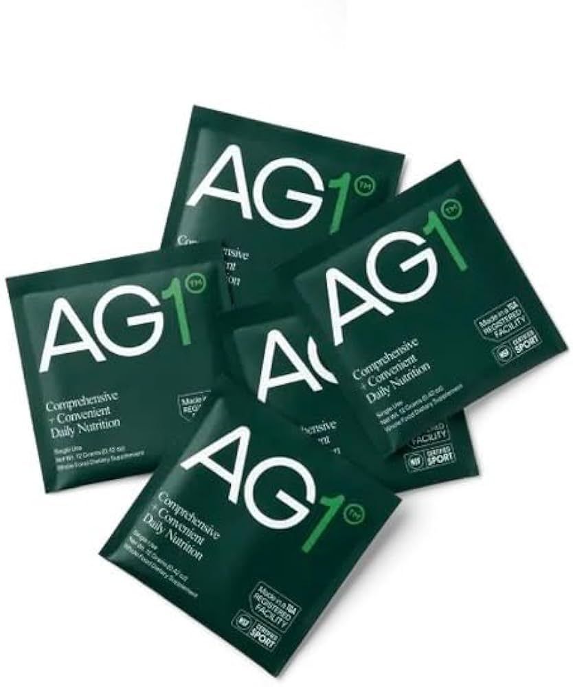 Amazon.com: AG1 Athletic Greens - 7 Single Serving Powder Supplement Travel Packets, 0.42oz/12g E... | Amazon (US)