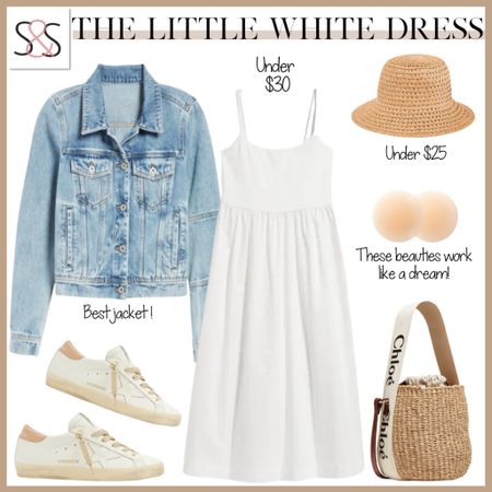 Little white dress on sale this week. Love with this neutral white golden goose sneakers! 

#LTKunder50 #LTKsalealert #LTKtravel