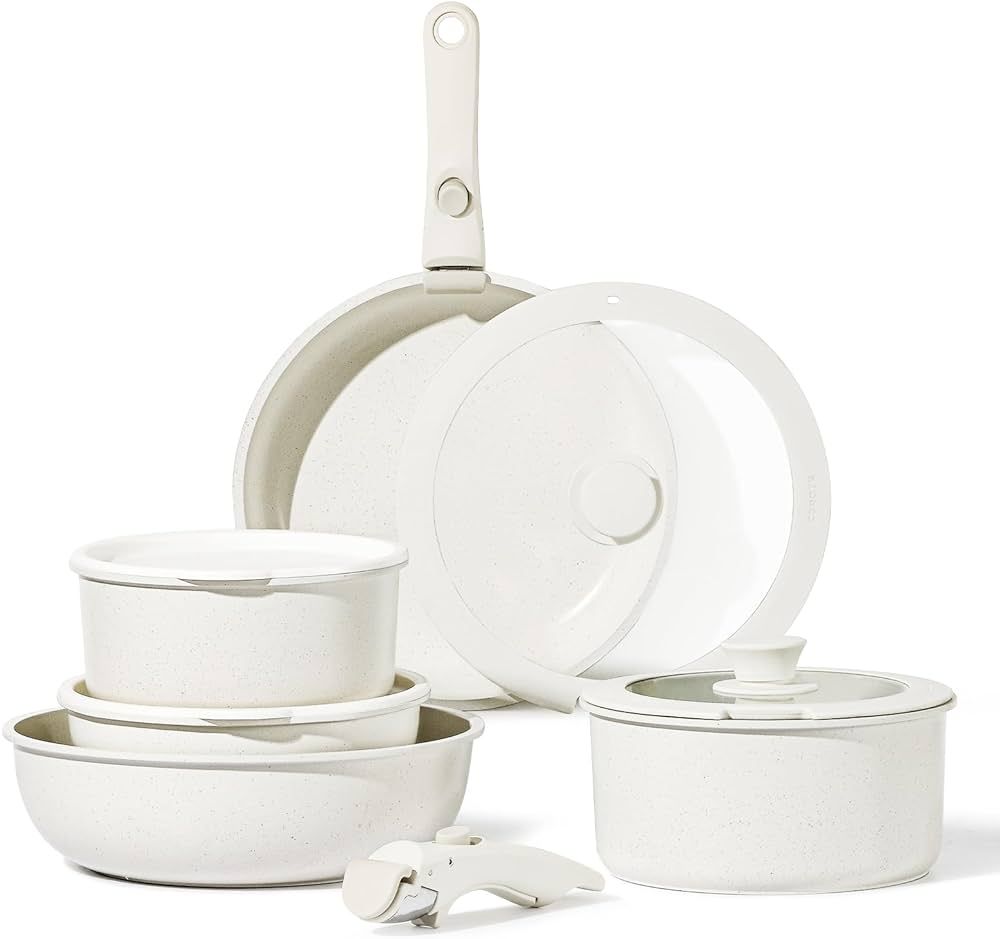 CAROTE 11pcs Pots and Pans Set, Nonstick Cookware Detachable/Removable Handle, Induction RV Kitch... | Amazon (CA)