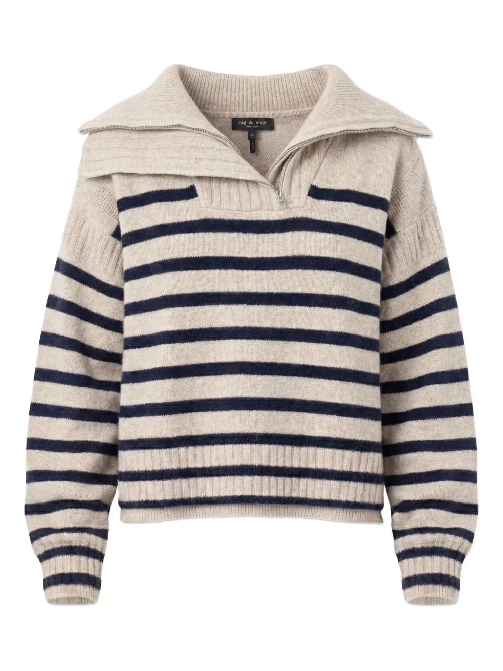rag & bone striped zipped sweater - Neutrals | Farfetch Global