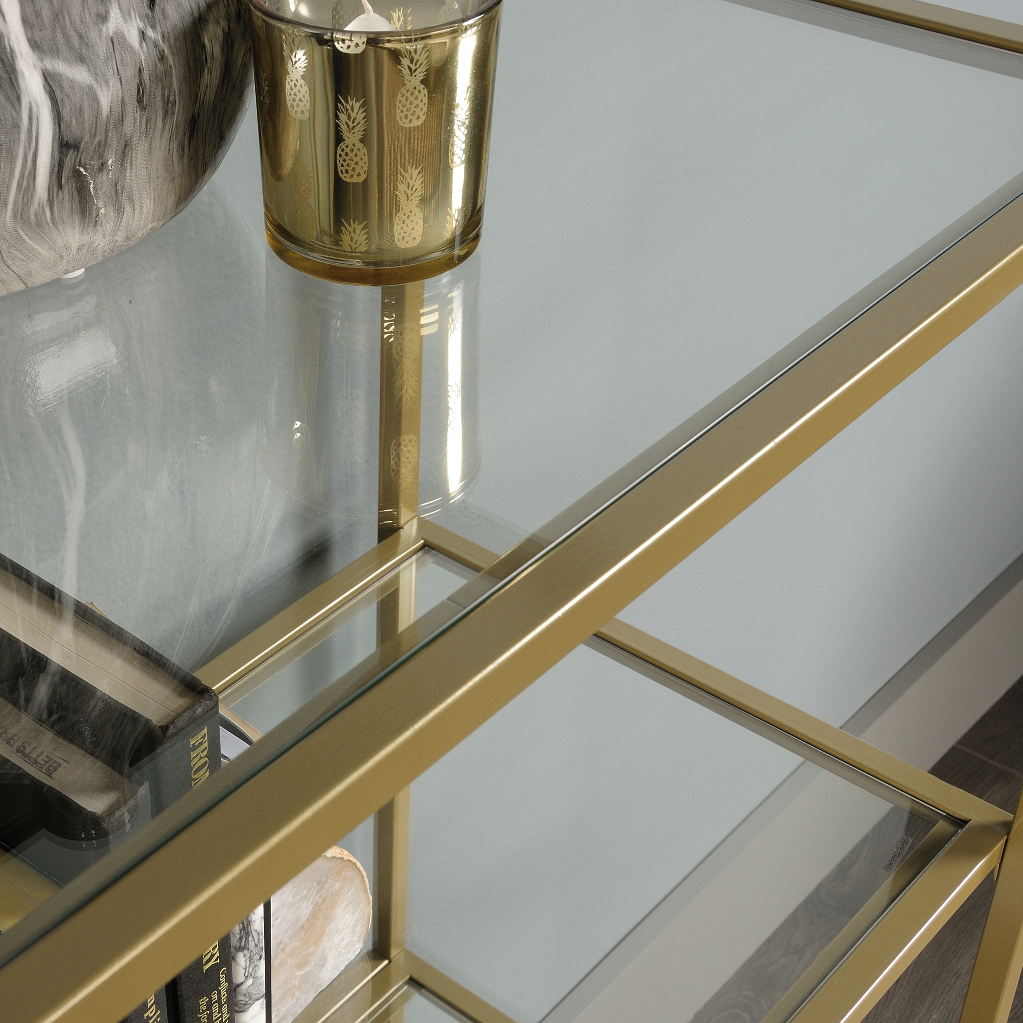 Better Homes & Gardens 71" Nola 5 Shelf Etagere Bookcase, Gold Finish | Walmart (US)