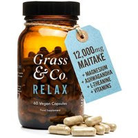 Grass & Co . Relax Maitake Mushrooms With Ashwagandha + Magnesium, 60 Vegan Capsules | Boots.com
