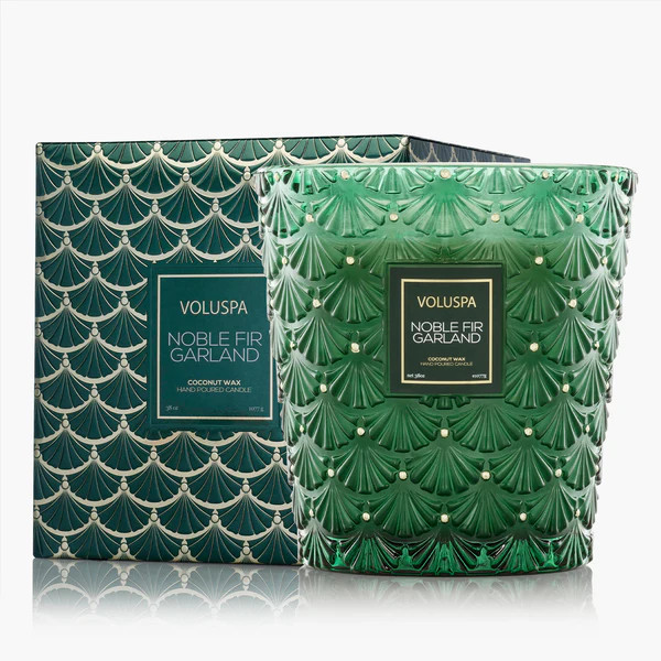 Noble Fir Garland - 3 Wick Hearth Candle | Voluspa