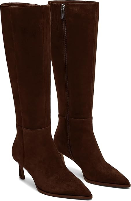 Celbreez Knee High Boots Women Kitten Heel Pointed Toe Tall Boots for Women Side Zipper Long Boot... | Amazon (US)