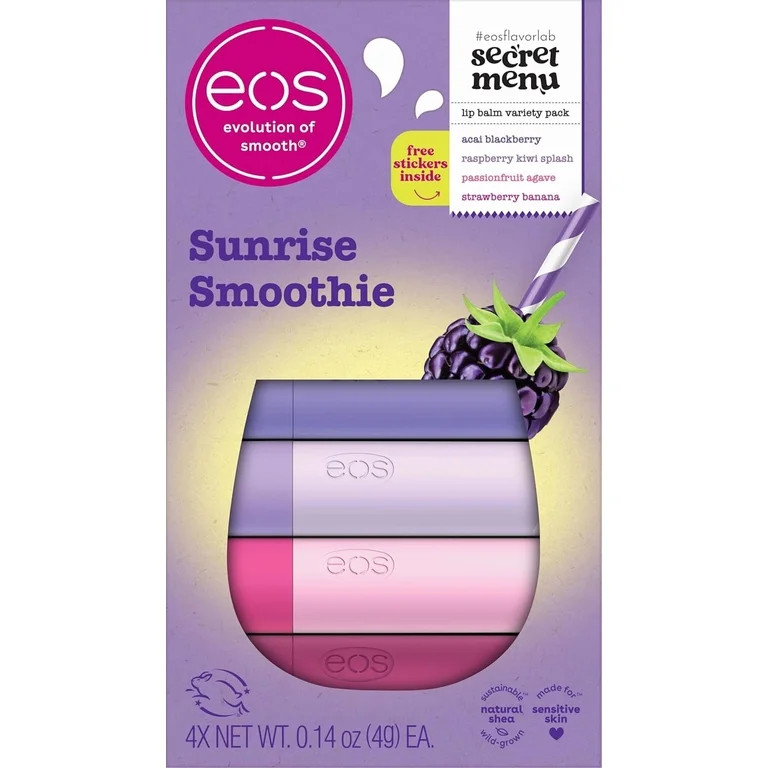eos Flavor Lab Secret Menu Sunrise Smoothie eos Lip Balm Set, Moisturizing, Hydrating, 4-Pack, 0.... | Walmart (US)