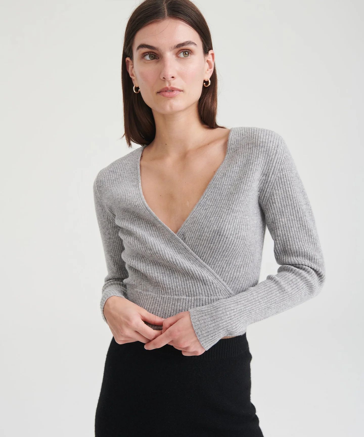 Cashmere Crossover Sweater | NAADAM