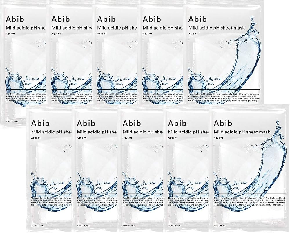 Abib Mild Acidic pH Sheet Mask Aqua Fit 10 Sheets I Intense Hydrating and Moisturizing Care for D... | Amazon (US)