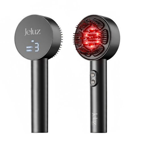 Jeluz 3-in-1 Electric Scalp Massager – Red Light Infused Hair Brush with Oil Dispenser, IPX7 Waterproof Comb & Scalp Massage Tool for Fuller-Looking Hair, Hair Care for Women and Men | Amazon (US)
