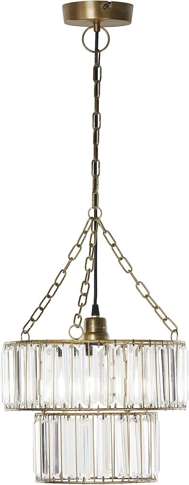 RIVER OF GOODS 12" W 1-Light Glass and Metal Pendant | Amazon (US)