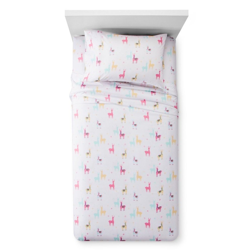 Twin Llama Sheet Set White - Pillowfort | Target