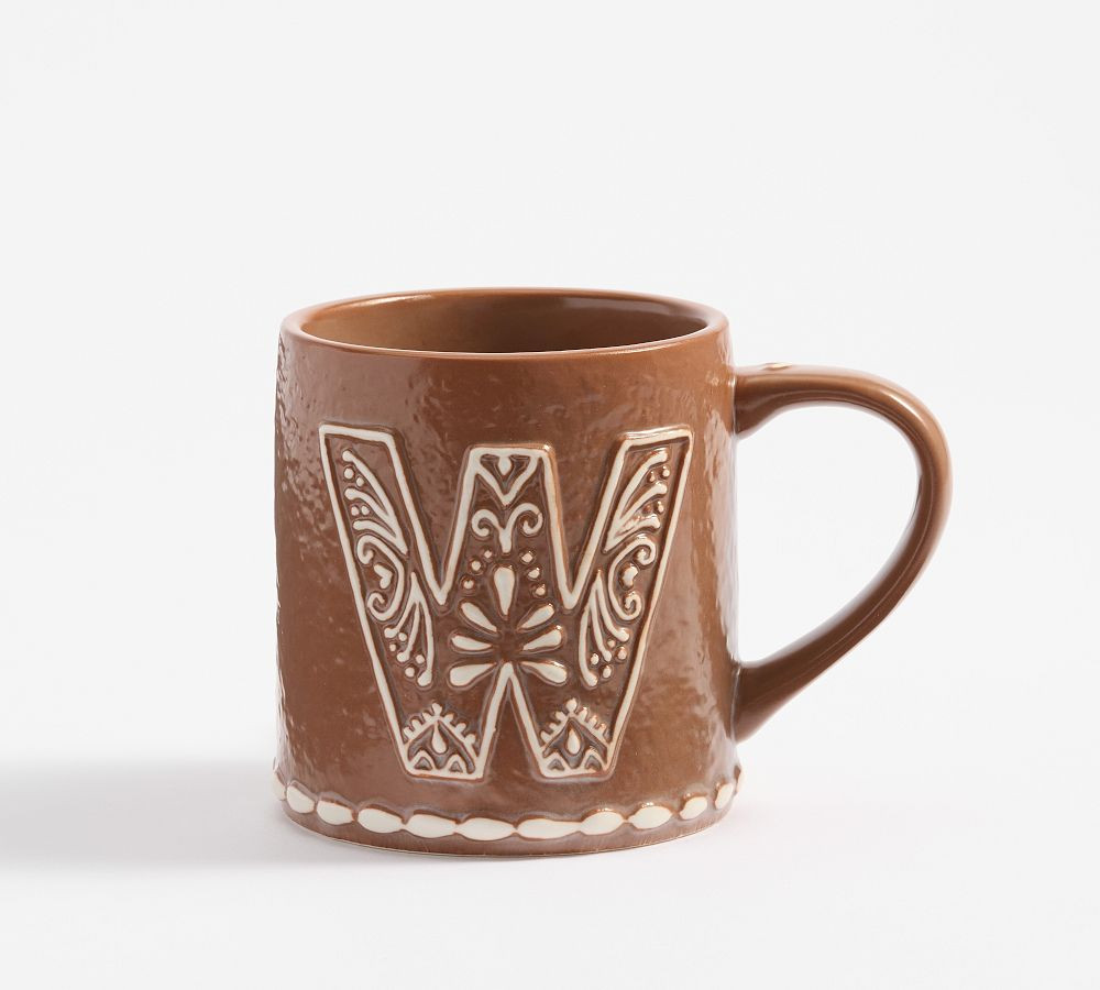 Gingerbread Stoneware Alphabet Mug | Pottery Barn (US)