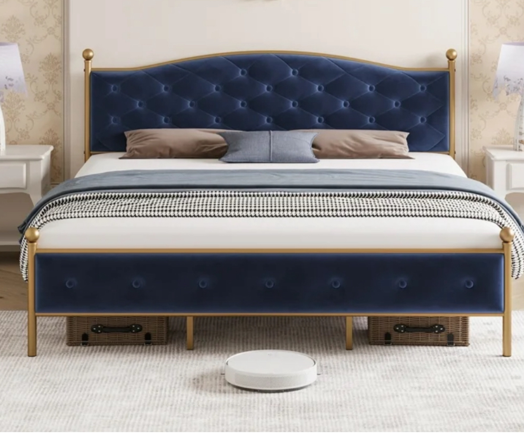 Blue Velvet Upholstered. Ed 

#LTKHome #LTKxWalmart