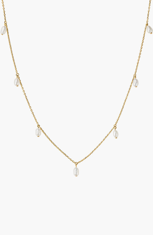 Tiny Pearl Station Necklace in 18K Gold Vermeil /Pearl by MEJURI at Nordstrom | Nordstrom