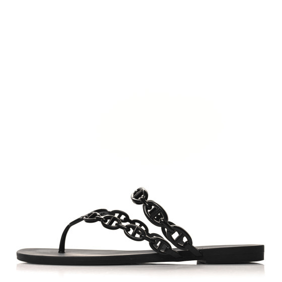 Rubber Chaine d'Ancre Island Sandals 37 Black | FASHIONPHILE (US)