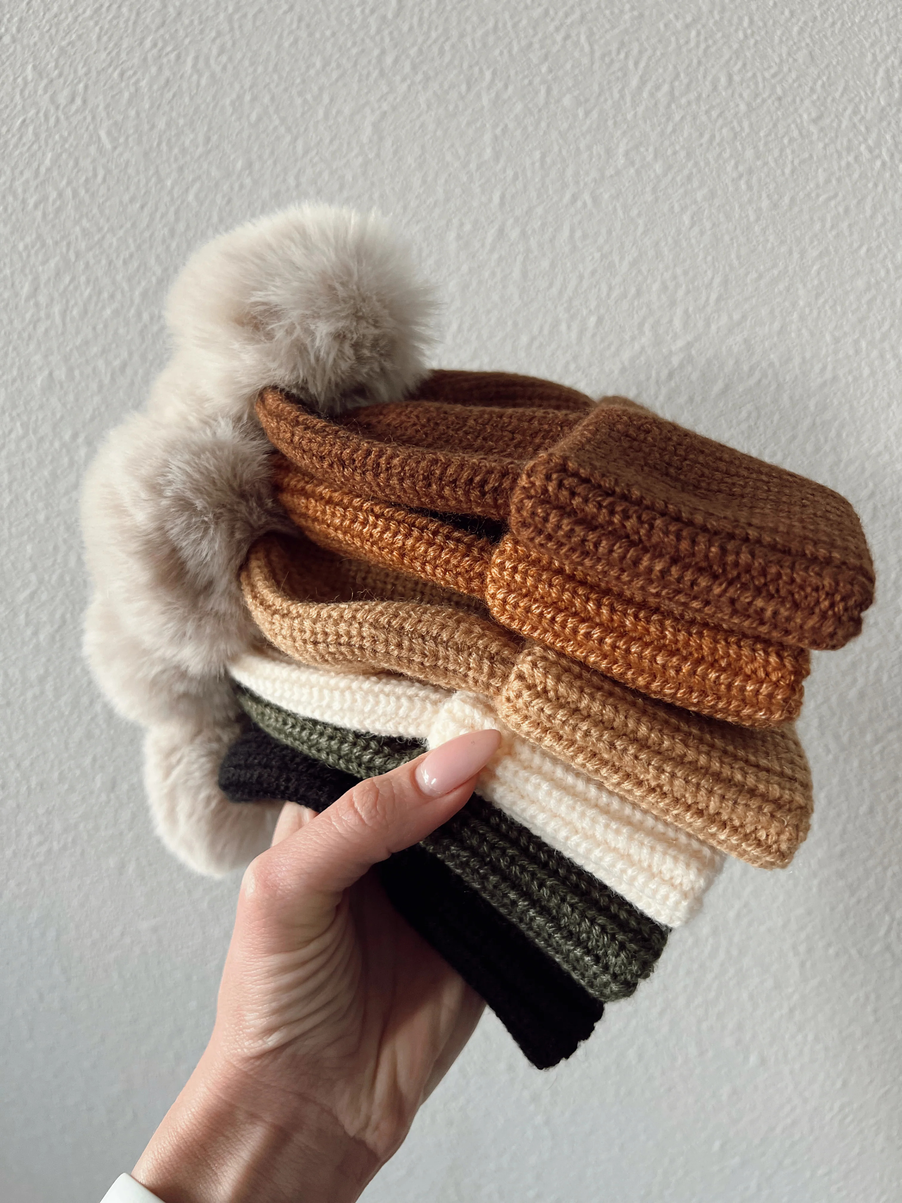 Rib Knit Fur Pom Hat, French Vanilla | SpearmintLOVE