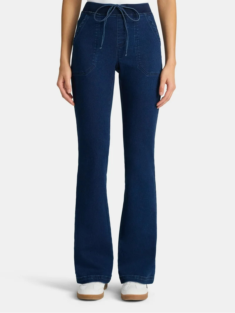 No Boundaries Ribbed Waist Bootcut Pants, 31.5'' Inseam, Women's | Walmart (US)