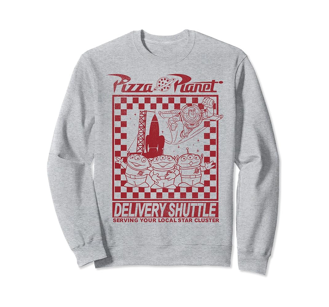 Disney Pixar Toy Story Pizza Planet Delivery Shuttle Sweatshirt | Amazon (US)