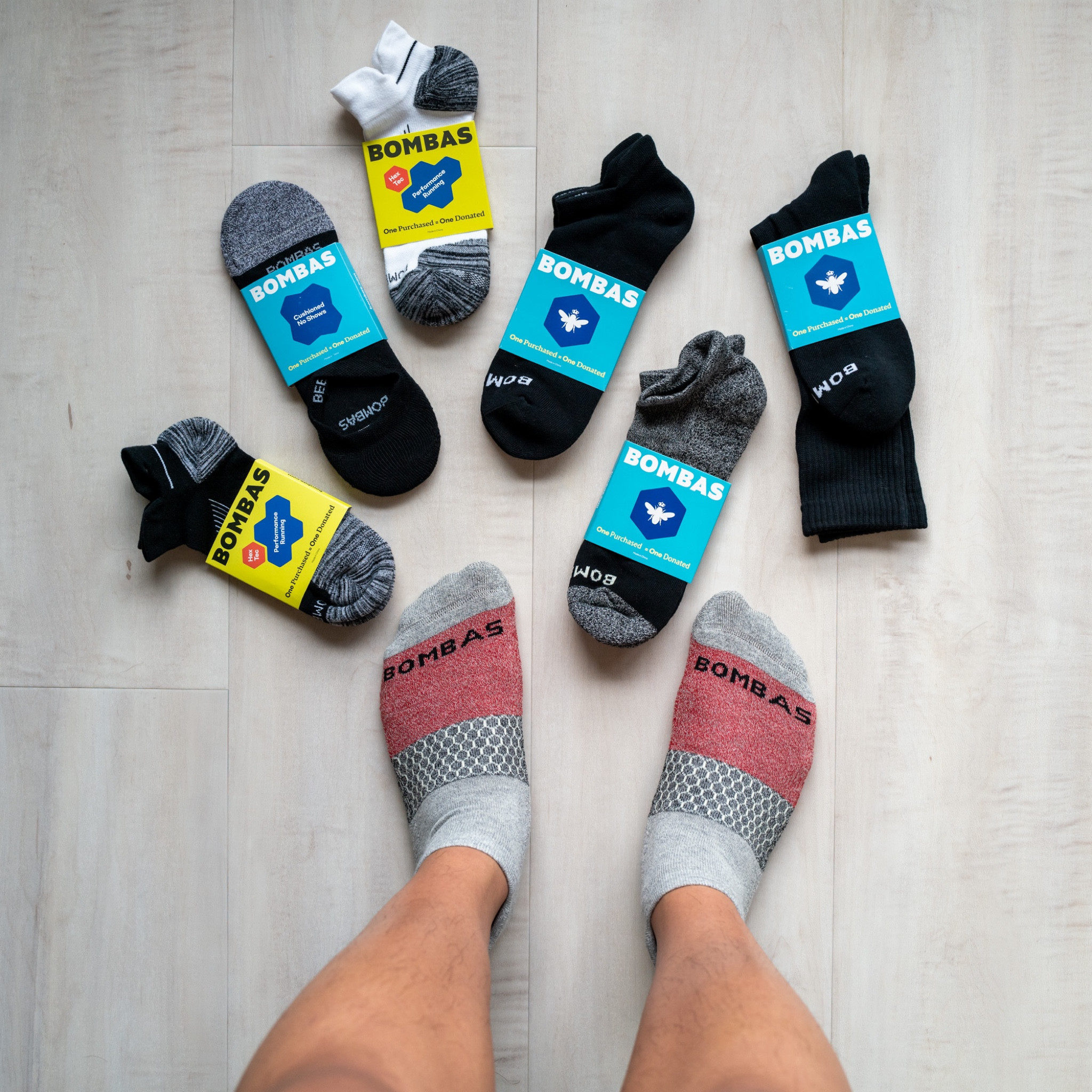 Adult Bombas Tri-Block Ankle Socks