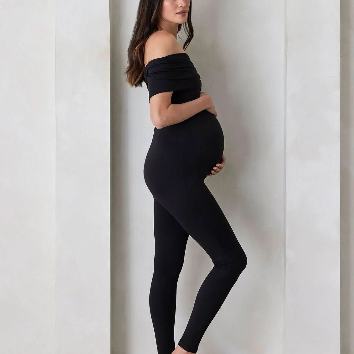 Shop The Harper | Women's Off-The-Shoulder Bodysuit for Maternity | Bumpsuit | BUMPSUIT