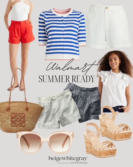 Summer ready with Walmart!! Love these cute summer basics for your wardrobe. From the sunnies to the sandals and straw tote. And the cute shorts!! 

#LTKSwim #LTKFindsUnder50 #LTKShoeCrush