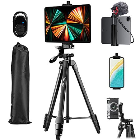 Tripod Lusweimi 60-Inch Camera Tripod for iPad pro & iPhone Compatible with Tablet/iPad Pro 12.9 inc | Walmart (US)