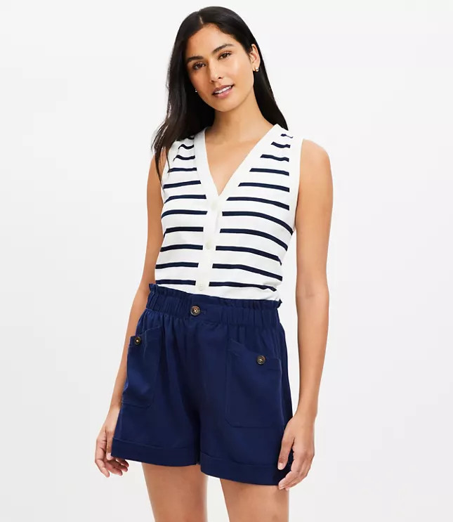Pleated Shorts in Emory with 7 Inch Inseam | LOFT