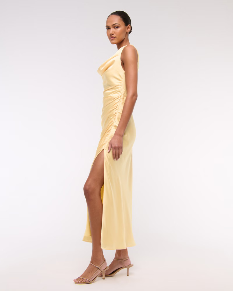 Cowl Neck Draped Maxi Dress | Abercrombie & Fitch (US)